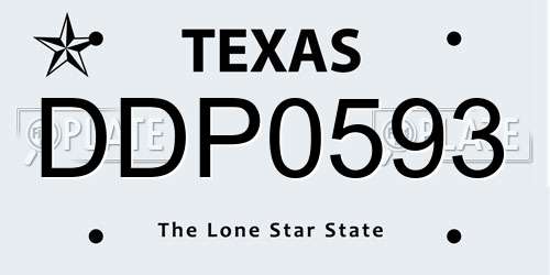 DDP0593 Texas License Plate