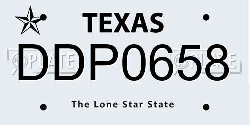 DDP0658 Texas License Plate