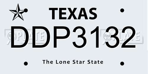 DDP3132 Texas License Plate