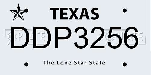 DDP3256 Texas License Plate