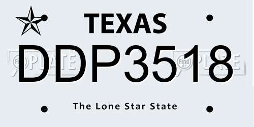 DDP3518 Texas License Plate