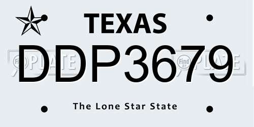 DDP3679 Texas License Plate