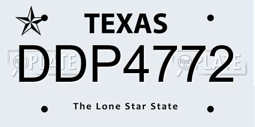 DDP4772 Texas License Plate