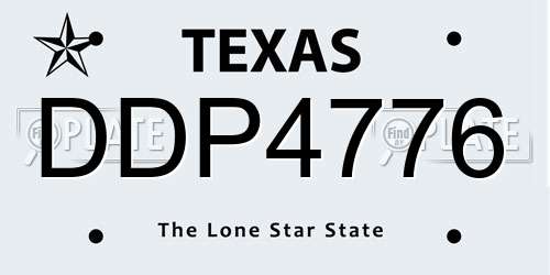 DDP4776 Texas License Plate