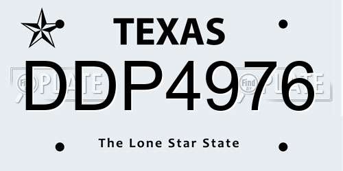 DDP4976 Texas License Plate