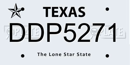 DDP5271 Texas License Plate