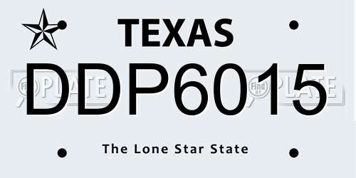 DDP6015 Texas License Plate