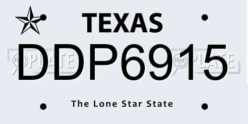 DDP6915 Texas License Plate