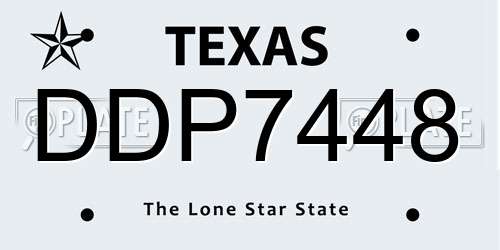 DDP7448 Texas License Plate