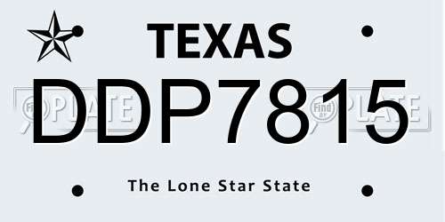 DDP7815 Texas License Plate