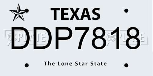 DDP7818 Texas License Plate