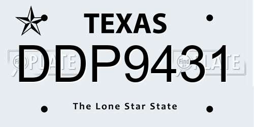 DDP9431 Texas License Plate