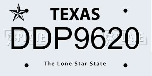 DDP9620 Texas License Plate