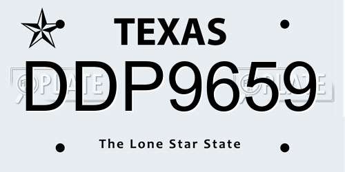 DDP9659 Texas License Plate