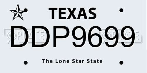 DDP9699 Texas License Plate