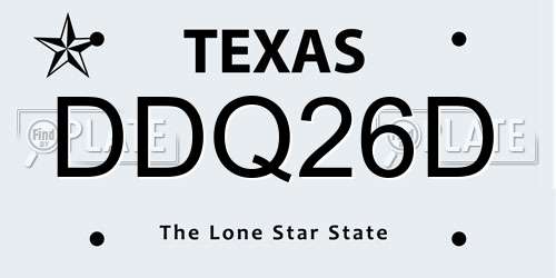 DDQ26D Texas License Plate