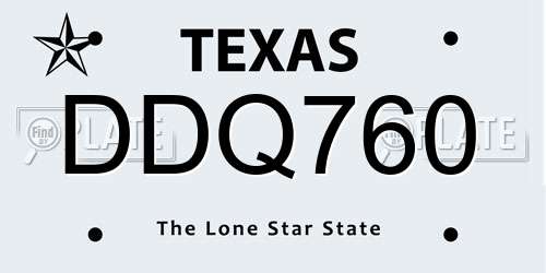 DDQ760 Texas License Plate