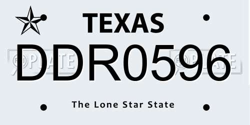 DDR0596 Texas License Plate