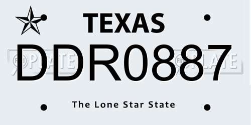 DDR0887 Texas License Plate