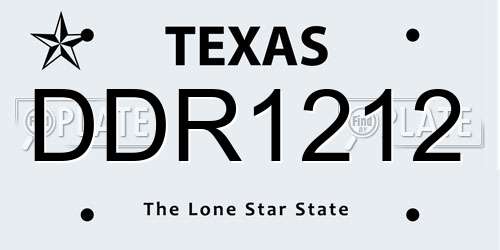 DDR1212 Texas License Plate