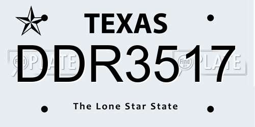DDR3517 Texas License Plate