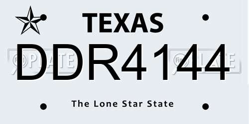 DDR4144 Texas License Plate