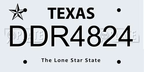 DDR4824 Texas License Plate