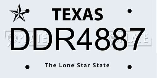 DDR4887 Texas License Plate