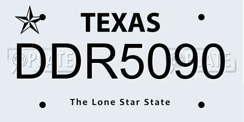 DDR5090 Texas License Plate