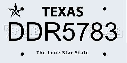 DDR5783 Texas License Plate