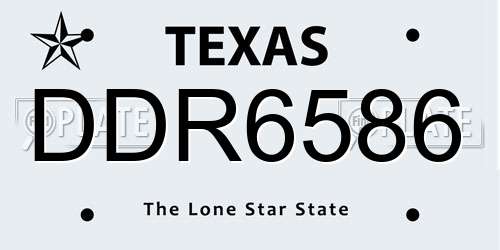 DDR6586 Texas License Plate