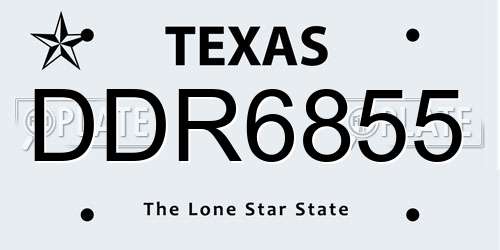 DDR6855 Texas License Plate