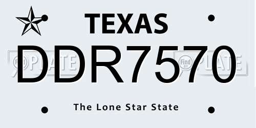 DDR7570 Texas License Plate