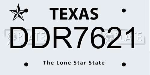 DDR7621 Texas License Plate