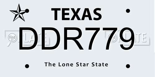 DDR779 Texas License Plate