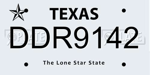 DDR9142 Texas License Plate