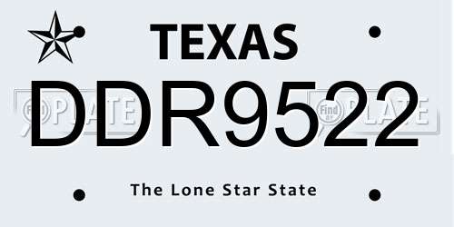 DDR9522 Texas License Plate