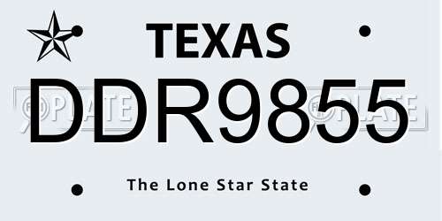 DDR9855 Texas License Plate