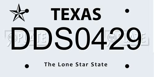 DDS0429 Texas License Plate