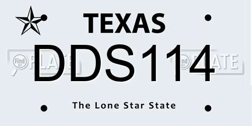 DDS114 Texas License Plate