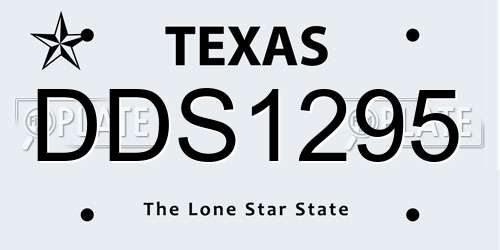 DDS1295 Texas License Plate