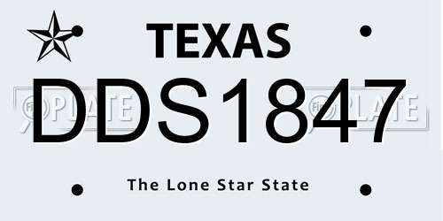 DDS1847 Texas License Plate