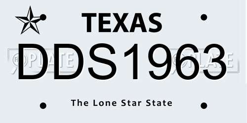 DDS1963 Texas License Plate