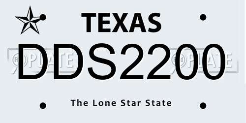 DDS2200 Texas License Plate