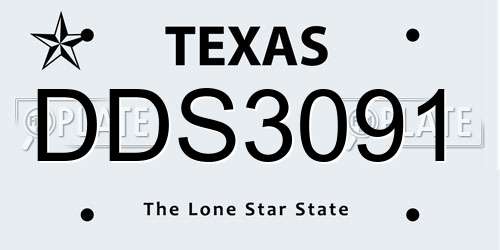 DDS3091 Texas License Plate