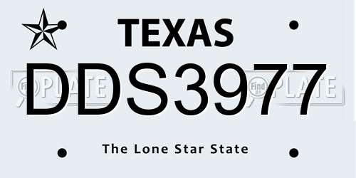 DDS3977 Texas License Plate