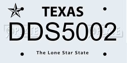 DDS5002 Texas License Plate
