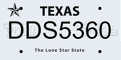 DDS5360 Texas License Plate