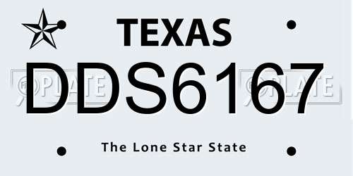 DDS6167 Texas License Plate
