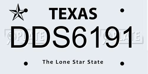 DDS6191 Texas License Plate